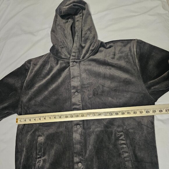 Marine Layer Cord Velour Snap Hoodie Jacket Men Size XL Gray/Charcoal - Picture 11 of 15